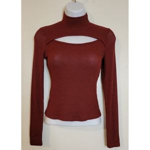 burgundy turtleneck, small